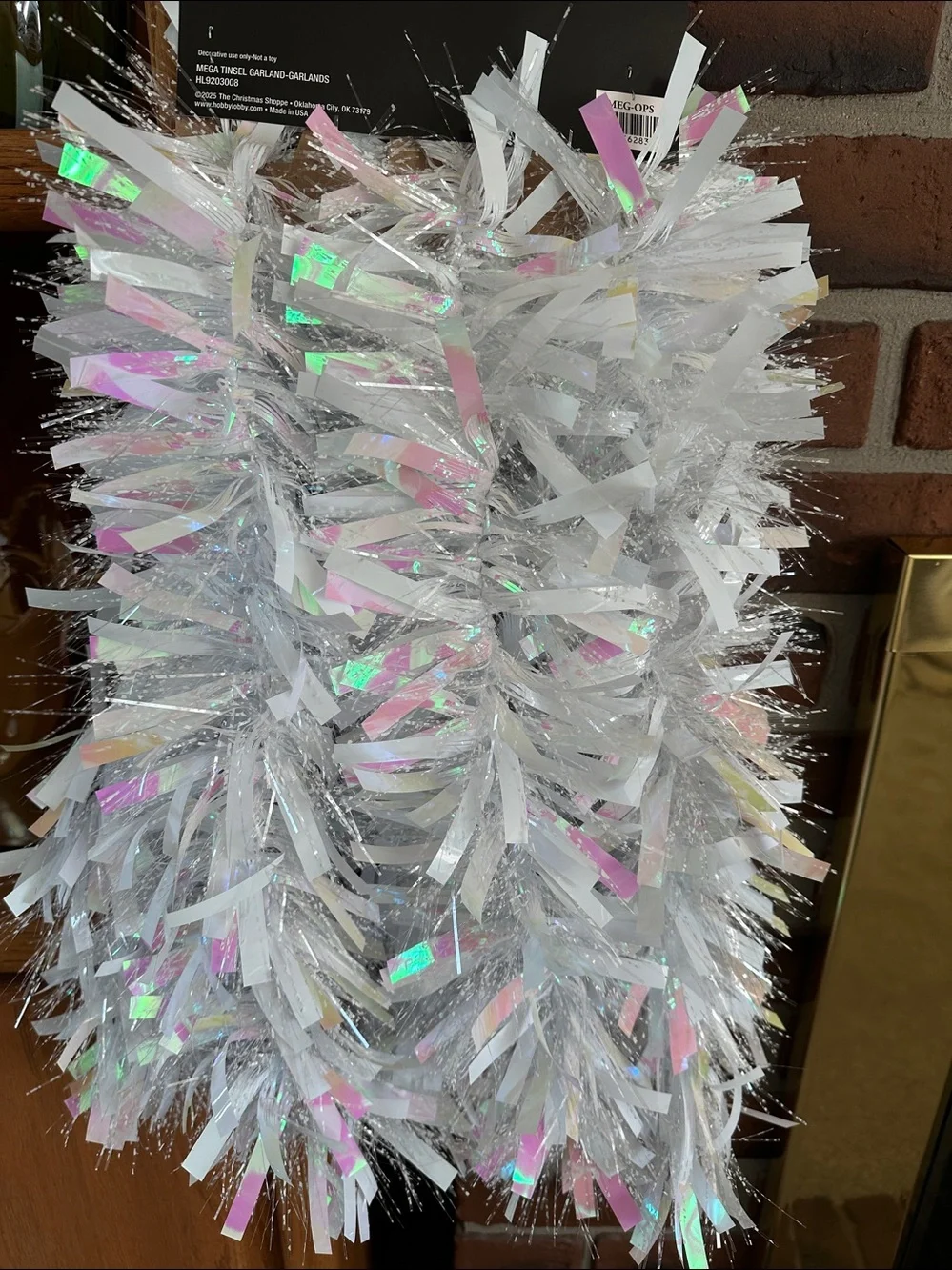 7 White MEGA Iridescent Tinsel 9 FEET LONG Garlands for Weddings, Holidays ~ NWT